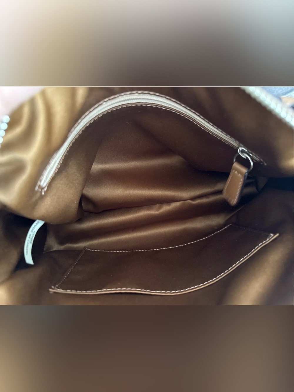 Coach Tan Leather Satchel with Detachable Strap zipper crossbody bag. - Picture 11 of 16